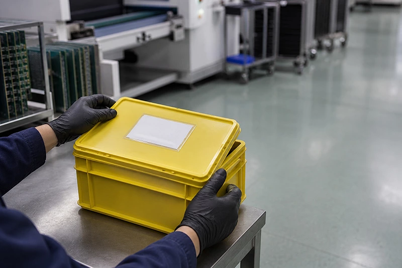 PCBA Tote Box & Tray Colors: What Red, Yellow, Green, Blue and Black Mean